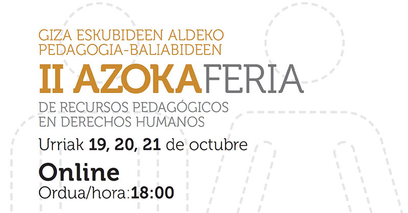 El Centro Eskura organiza del 19 al 21 de octubre la II Feria de Recursos Pedagógicos en Derechos Humanos, que llevará por título 